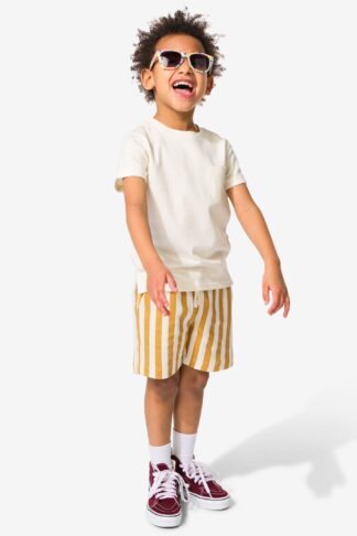 HEMA Kinder Korte Broek Strepen Lichtbruin (lichtbruin)