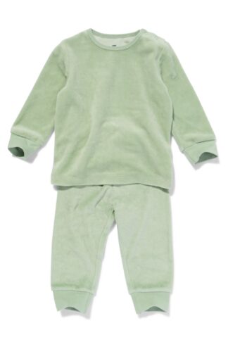 HEMA Pyjama Velours Lichtgroen (lichtgroen)