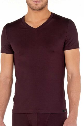 HOM - T-Shirt V-neck - Tencel Soft - 00ZQ, Maat:2XL