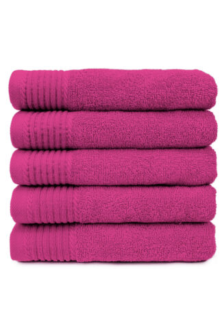 The One Handdoek 450 gram 50x100 cm Magenta (5 stuks)