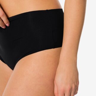 HEMA Damesstring Hoge Taille Micro Rib Ultimate Comfort Zwart (zwart)