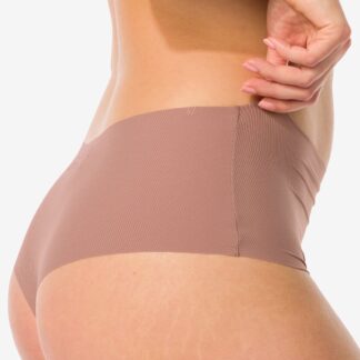 HEMA Damesstring Hoge Taille Micro Rib Ultimate Comfort Lichtbruin (lichtbruin)