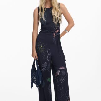 Bloemen palazzo jumpsuit - BLACK - XS