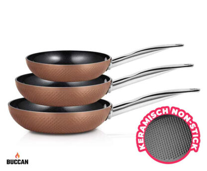 3-Delige Buccan Keramische Pannenset - Geschikt Voor Alle Warmtebronnen! ...