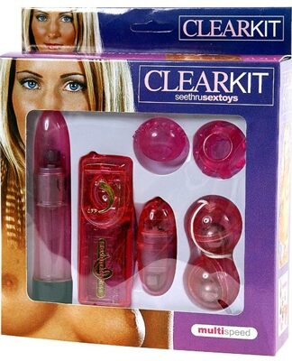 Clear Vibrator Kit Pink