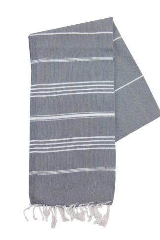 The One Towelling Hamamdoek Antraciet/Wit