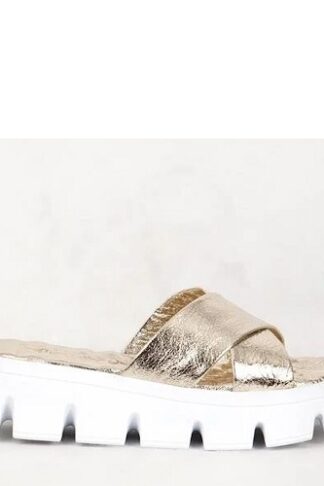 platform slipper goud