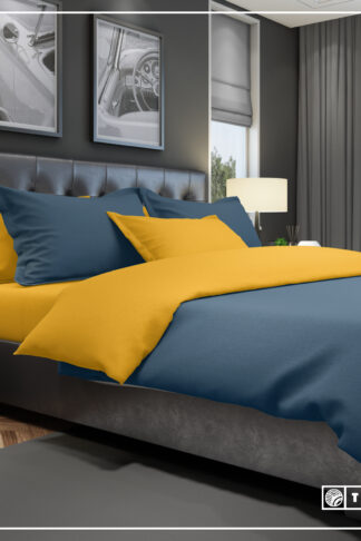The One Dekbedovertrek Classic Indigo Blue / Gold-140x220cm