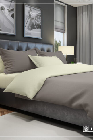 The One Dekbedovertrek Classic Taupe / Cream-200x220cm