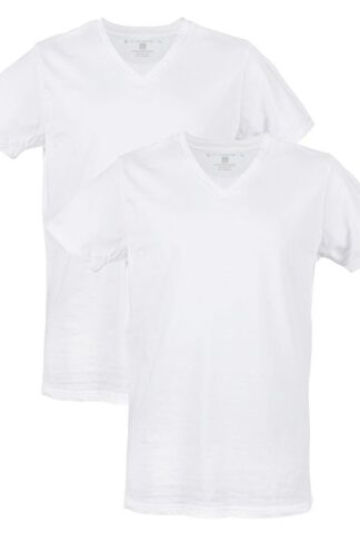 Vinnie-G Heren T-shirt V-hals Wit 2-pack-L