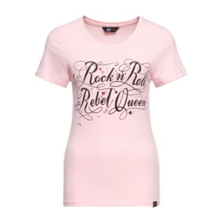 Queen Kerosin Rock 'N' Roll Rebel Queen T-Shirt Pink-XL | 17% korting