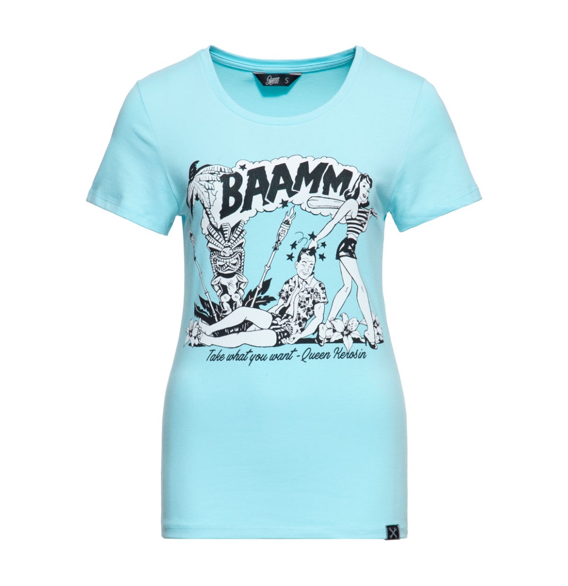 Moederdag cadeau - Queen Kerosin Bammmm T-shirt Sky Blue -L