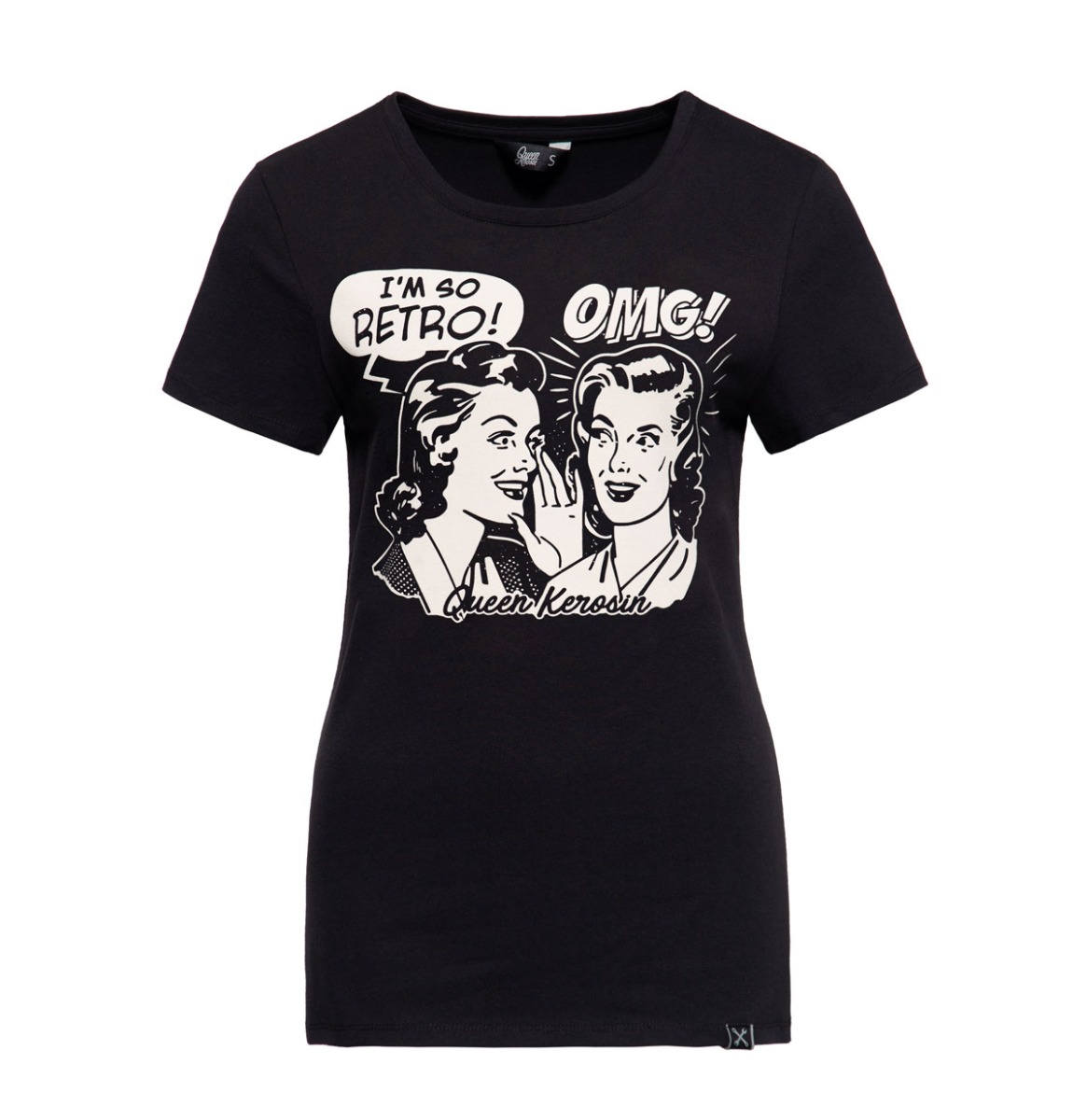 Queen Kerosin I Am So Retro T-Shirt Black-M
