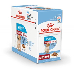 Royal Canin Medium Puppy natvoer hond (in saus) 4 dozen (40 x 140 g)