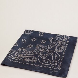 Golden Goose - Foulard - Foulard Paisley Print Silk - Denim Blue