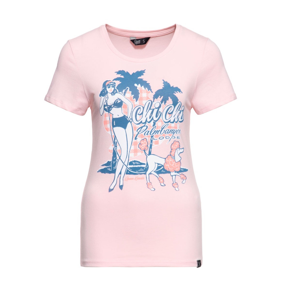 Moederdag cadeau - Queen Kerosin Chi Chi Beach Poodle T-shirt Pink-XS