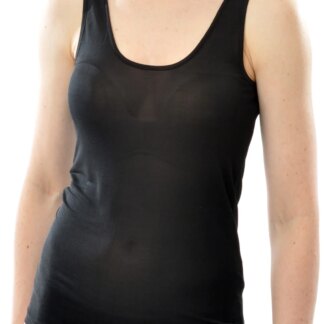 Zijden longtop Alkena Kleur Zwart Maat Small