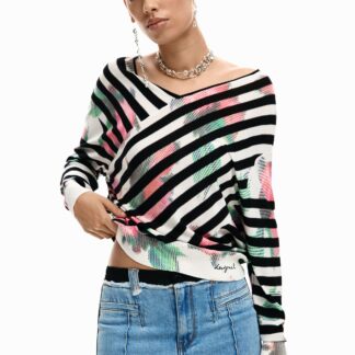 Fijne gekruiste trui - BLACK - XL