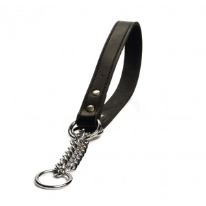 Leren halve sliphalsband voor de hond 55 cm x 25 mm