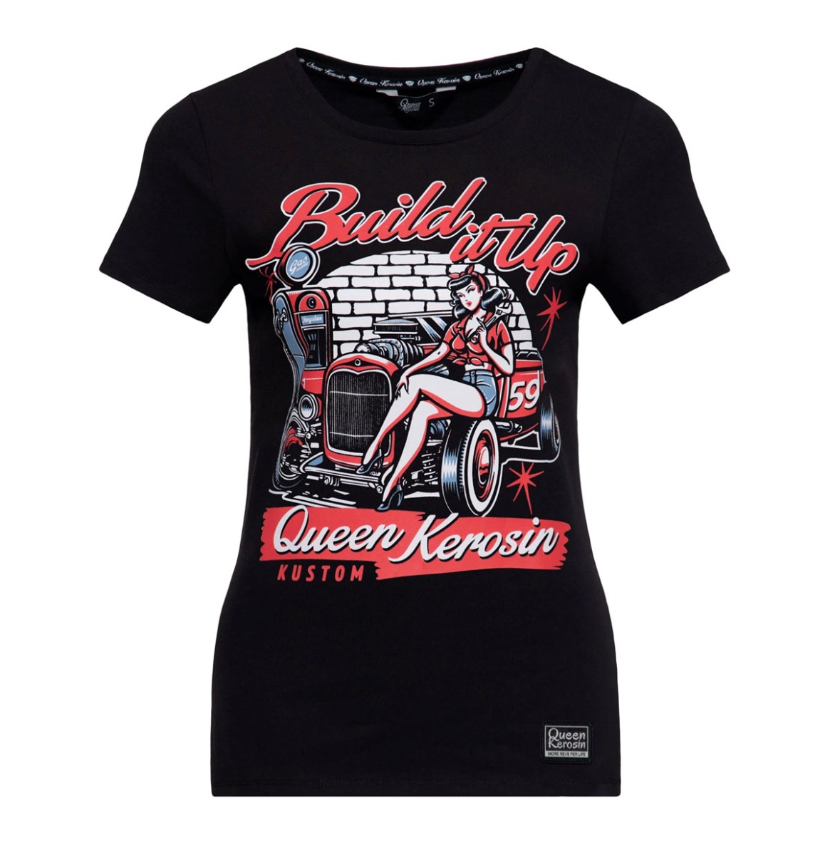 Queen Kerosin Build It Up T-shirt Black-XS