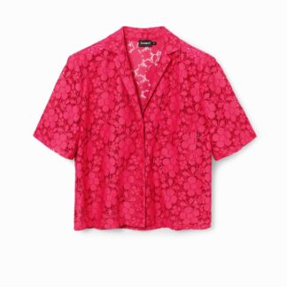 Kort resort shirt kant - RED - XS