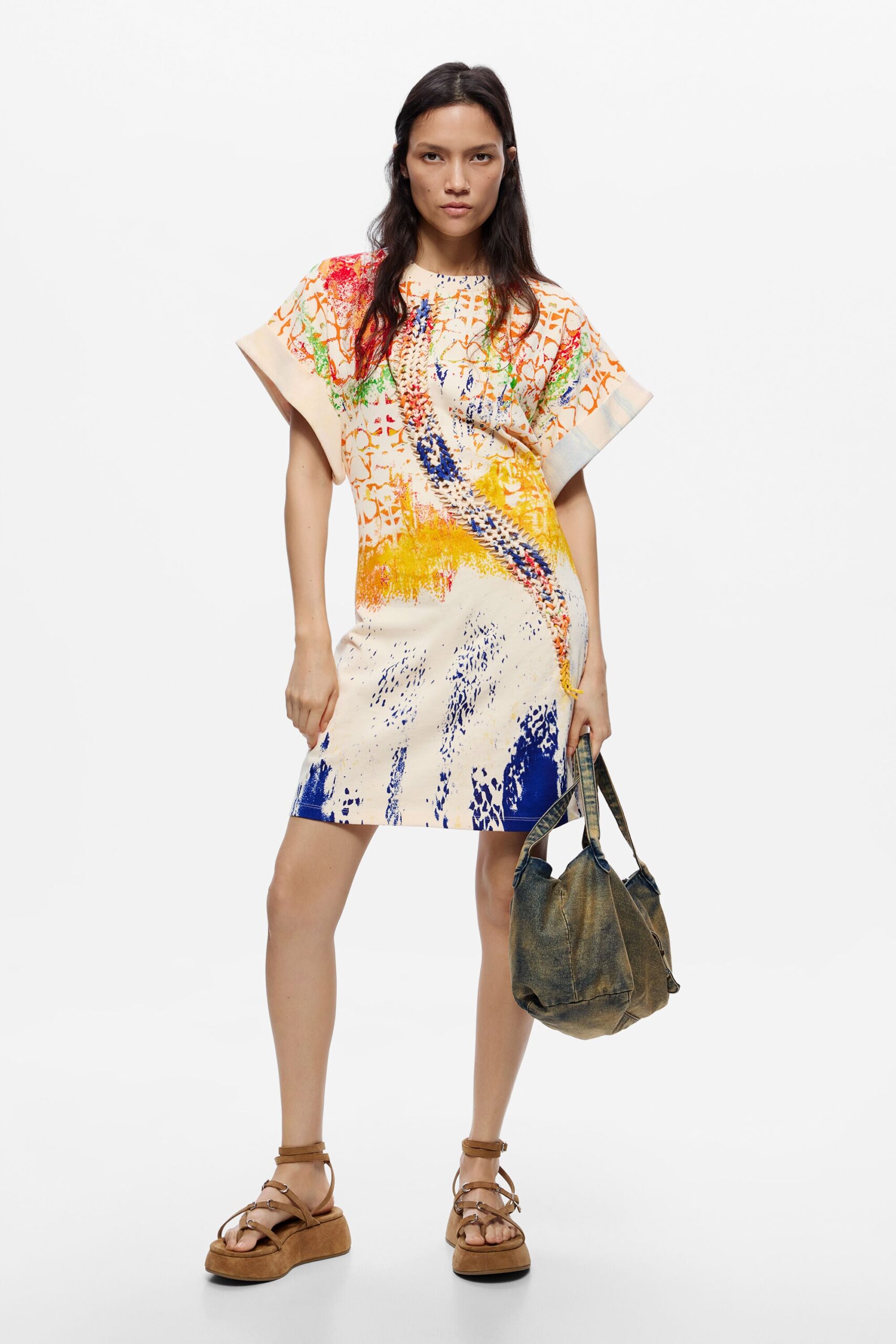 Gebreide jurk met print M. C. Lacroix - WHITE - S