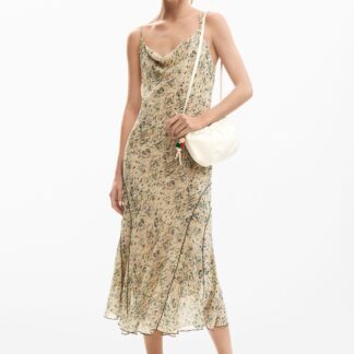 Midijurk met bloemig motief - WHITE - L