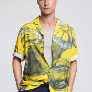 Geruit bedrukte blouse - YELLOW - S
