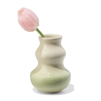 HEMA Vaas ⌀7x11cm keramiek organisch beige (creme)