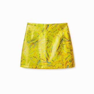 Slim fit arty minirok - YELLOW - M