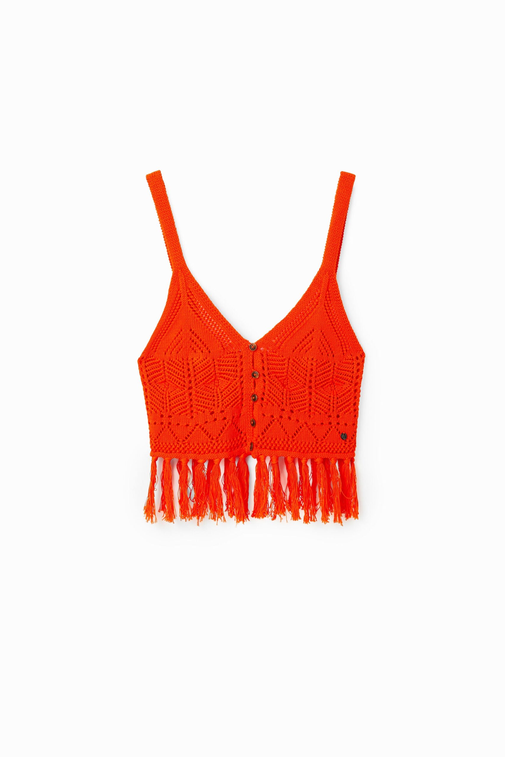 Gehaakte cropped top - ORANGE - M