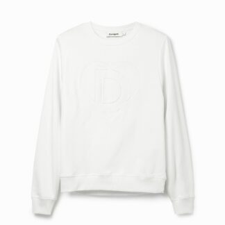 Sweatshirt logo reliëf - WHITE - M