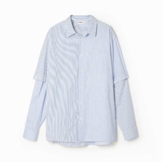 Langarmhemd in dekonstruiertem Stil - BLUE - XXL