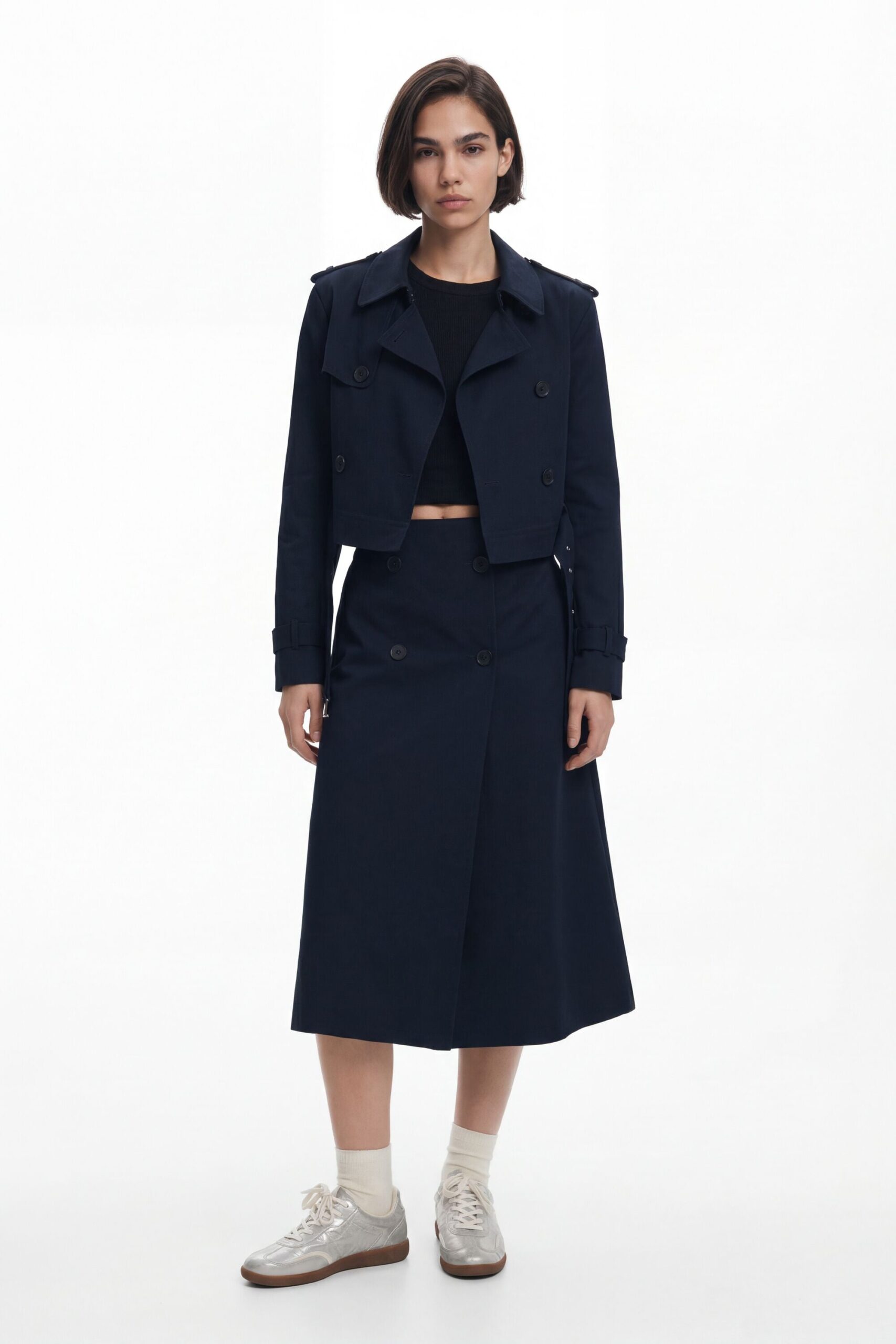 Afneembare trenchcoat - BLUE - M