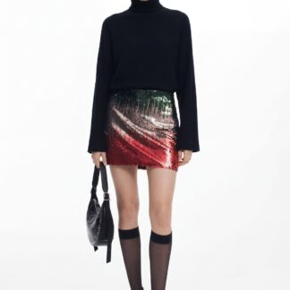 Pailletten minirok - BLACK - S