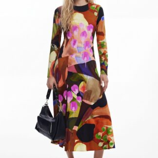 Midi-jurk met print van M. Christian Lacroix - BROWN - S