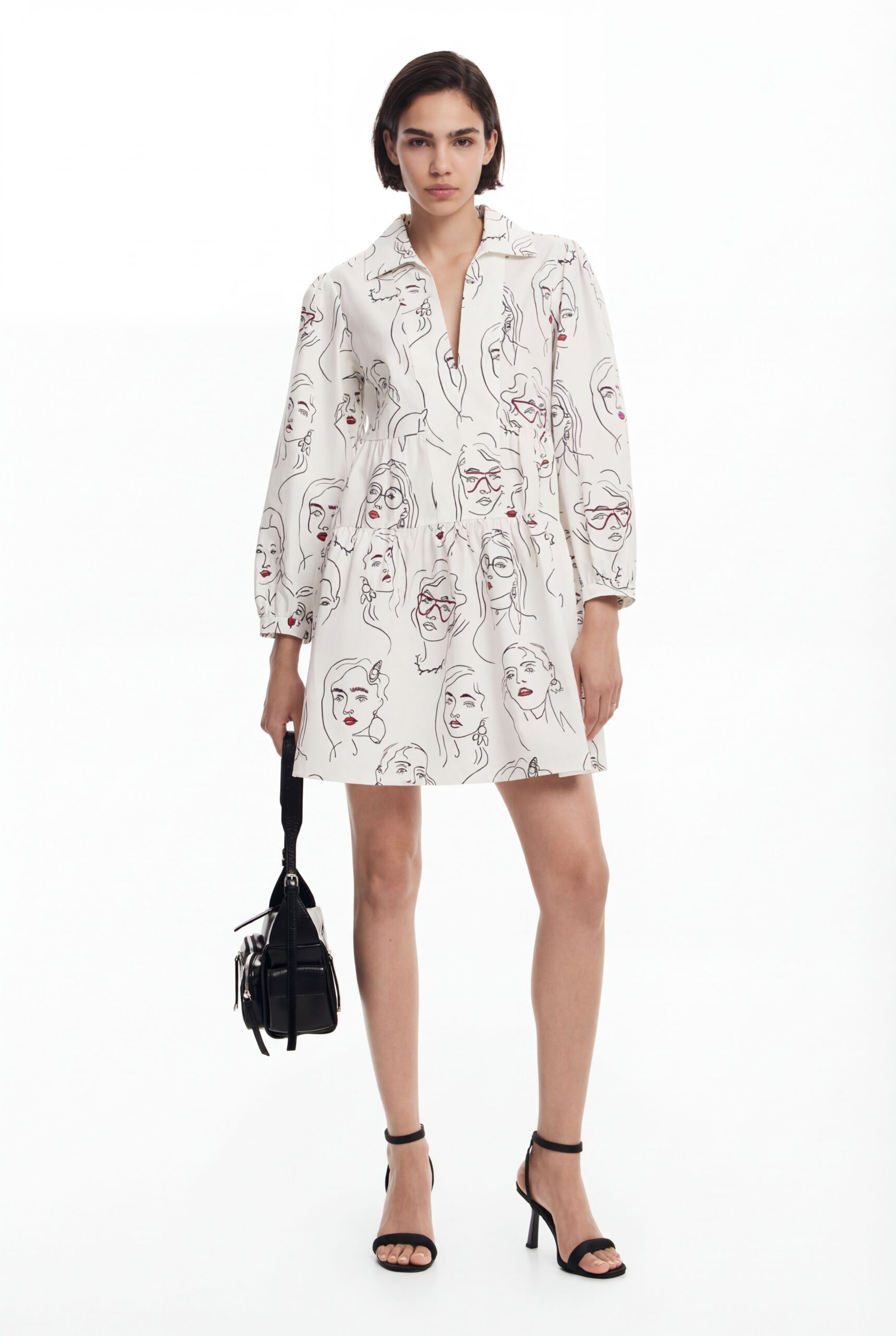 Gezichten jurk - WHITE - M