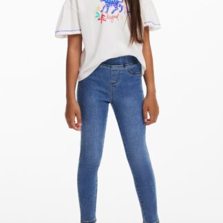 Denim legging met logo - BLUE - 9/10