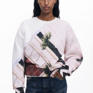 Bedrukte sweatshirt - MATERIAL FINISHES - XL