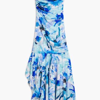 Asymmetrische bandeaujurk - BLUE - M