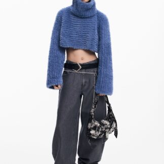 Set van cropped trui en muts - BLUE - U