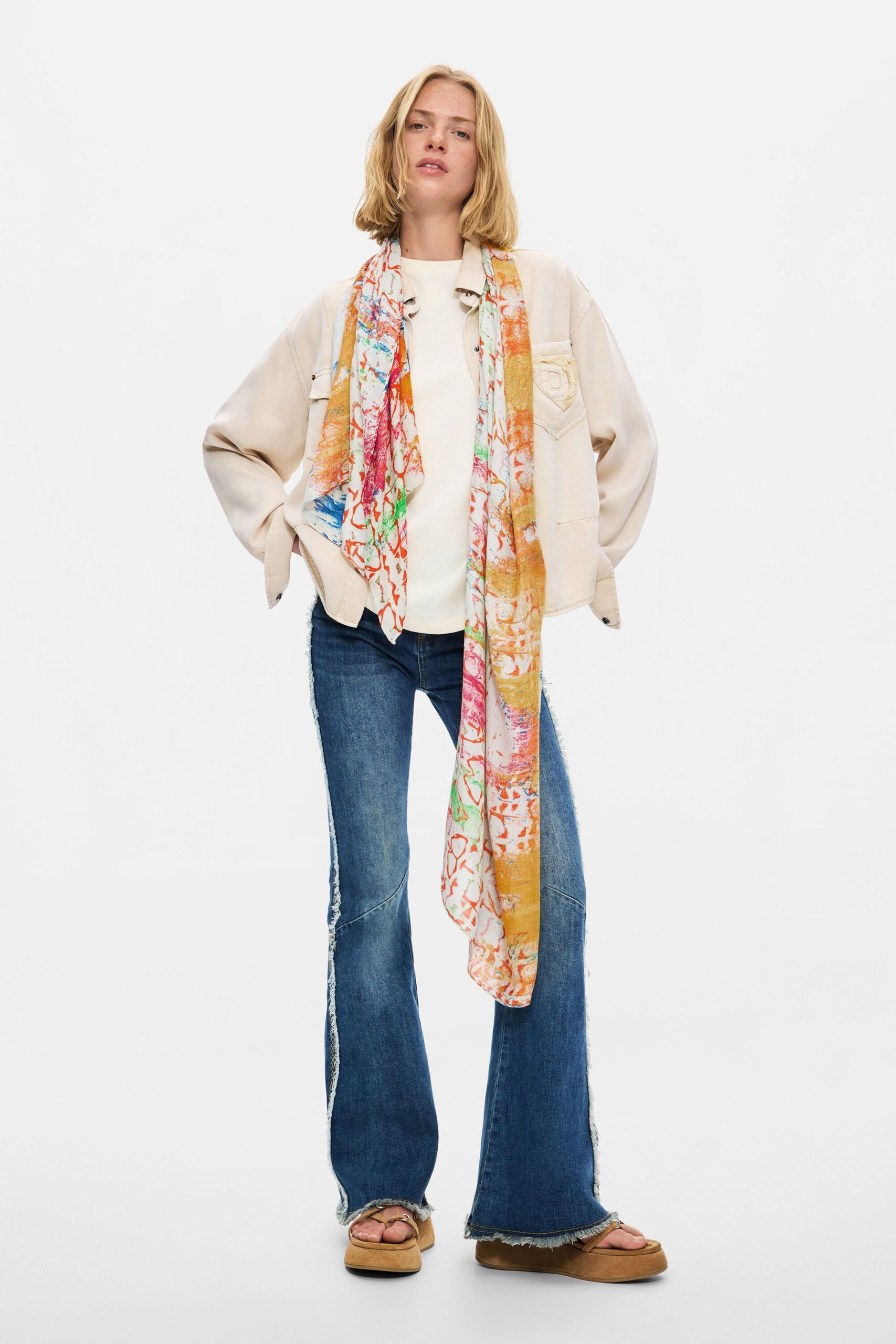 Rechthoekige foulard lacroix - WHITE - U