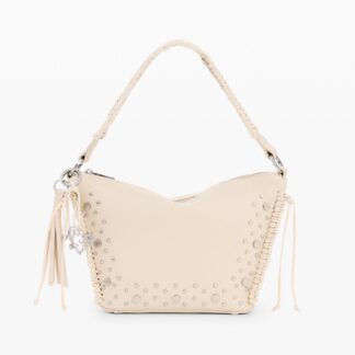Middentas met studs en franjes - WHITE - U