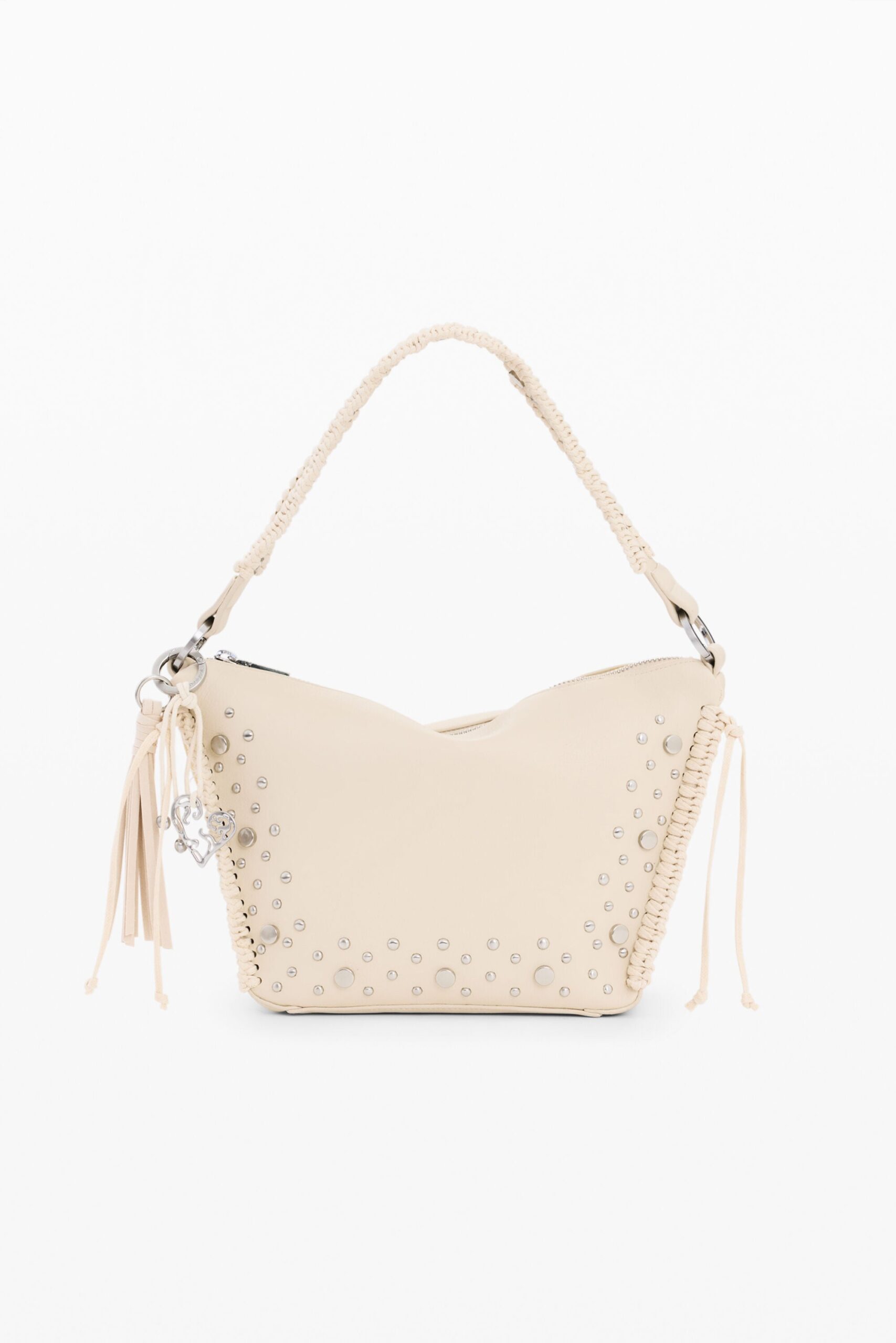 Middentas met studs en franjes - WHITE - U