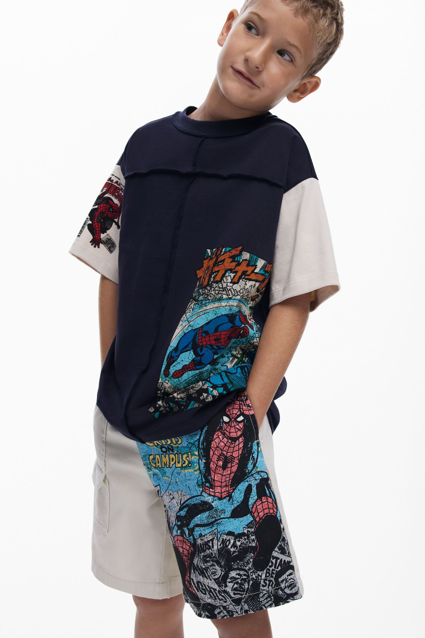 Spiderman™-strip t-shirt - BLUE - 3/4
