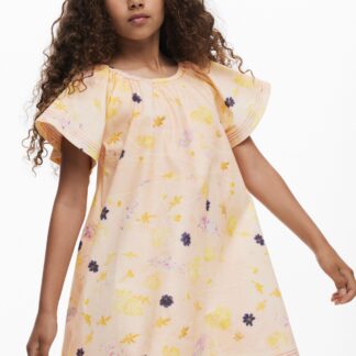Bloemenjurk met korte mouwen - WHITE - 3/4