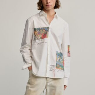 Bedrukte gaugin-blouse - WHITE - S