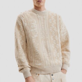 Vintage gebreide trui - WHITE - XL