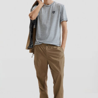 Lange broek in gemengde stof - GREEN - M
