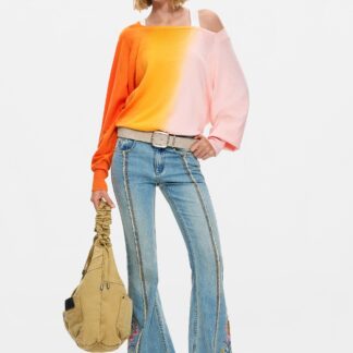 jeans met bloemstiksels - BLUE - 38